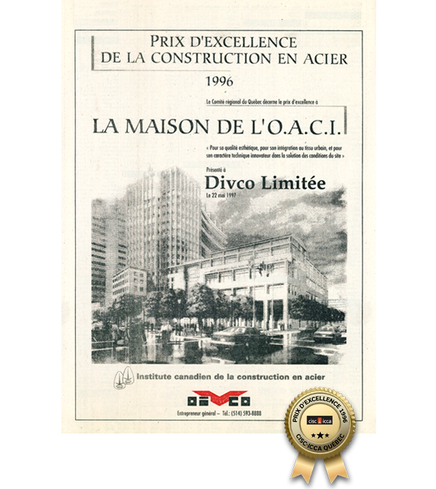 Maison de l'O.A.C.I - Prix d'excellence de la construction en acier 1996